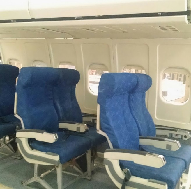 RJR Props - Airplane Seats - Vintage Seats - Blue Fabric