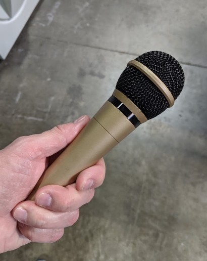 modern microphone prop - gold color