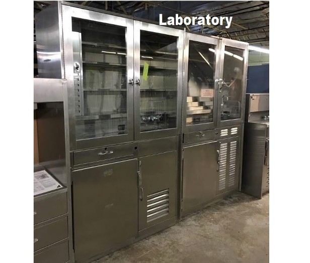  stainless steel cabinets - laboratory props